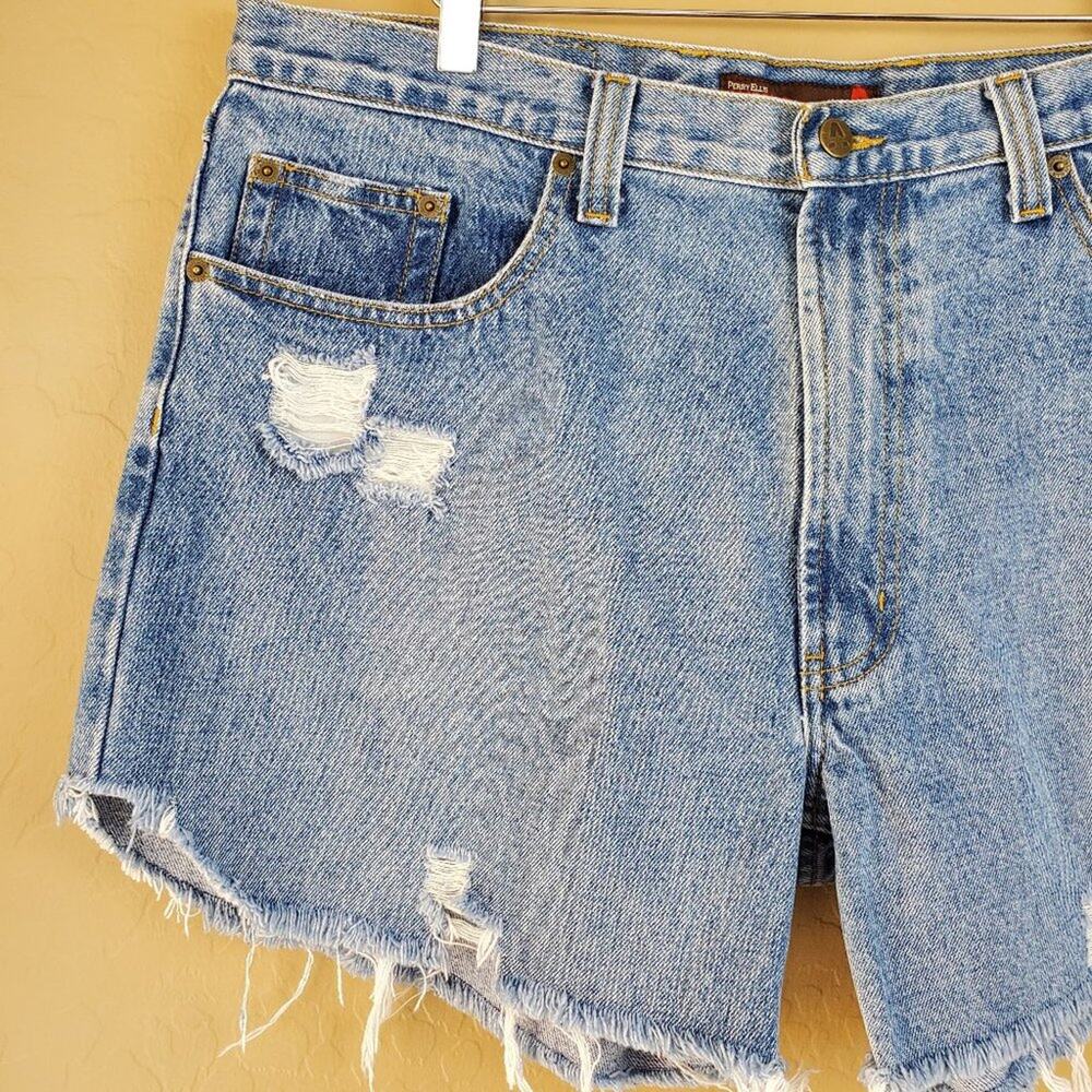 Perry Ellis Custom Distressed High Rise Cutoffs - Picture 3 of 11